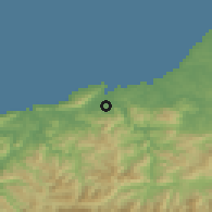 Shaded relief of the 52 km around Irun, drawn from the GMTED2010 grid