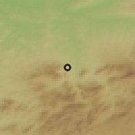 Shaded relief of the 54 km around Jaén, drawn from the GMTED2010 grid
