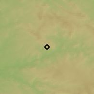 Shaded relief of the 54 km around Jerez de los Caballeros, drawn from the GMTED2010 grid