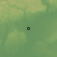 Shaded relief of the 54 km around La Algaba, drawn from the GMTED2010 grid