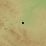 Shaded relief of the 53 km around La Almunia de Doña Godina, drawn from the GMTED2010 grid