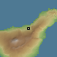 Shaded relief of the 57 km around La Orotava, drawn from the GMTED2010 grid