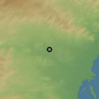 Shaded relief of the 53 km around La Pobla de Vallbona, drawn from the GMTED2010 grid