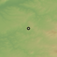 Shaded relief of the 54 km around La Rambla, drawn from the GMTED2010 grid