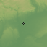 Shaded relief of the 54 km around La Rinconada, drawn from the GMTED2010 grid