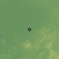 Shaded relief of the 54 km around Las Cabezas de San Juan, drawn from the GMTED2010 grid