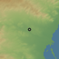 Shaded relief of the 53 km around L'Eliana, drawn from the GMTED2010 grid
