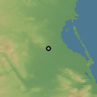 Shaded relief of the 54 km around Alginet, drawn from the GMTED2010 grid