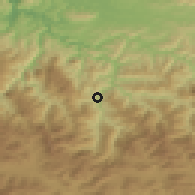 Shaded relief of the 52 km around Lena, drawn from the GMTED2010 grid