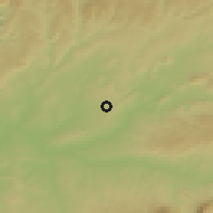 Shaded relief of the 54 km around Linares, drawn from the GMTED2010 grid