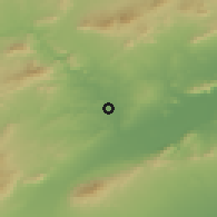 Shaded relief of the 54 km around Alguazas, drawn from the GMTED2010 grid