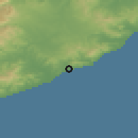 Shaded relief of the 53 km around Lloret de Mar, drawn from the GMTED2010 grid