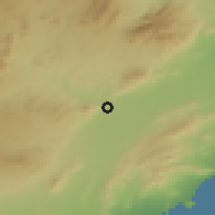 Shaded relief of the 54 km around Lorca, drawn from the GMTED2010 grid
