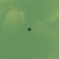 Shaded relief of the 54 km around Los Palacios y Villafranca, drawn from the GMTED2010 grid