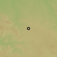 Shaded relief of the 54 km around Los Santos de Maimona, drawn from the GMTED2010 grid
