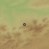 Shaded relief of the 54 km around Mancha Real, drawn from the GMTED2010 grid