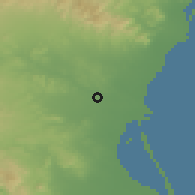 Shaded relief of the 53 km around Manises, drawn from the GMTED2010 grid