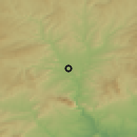 Shaded relief of the 53 km around Manresa, drawn from the GMTED2010 grid