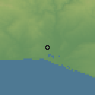 Shaded relief of the 54 km around Aljaraque, drawn from the GMTED2010 grid
