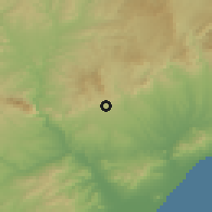 Shaded relief of the 53 km around Matadepera, drawn from the GMTED2010 grid