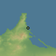 Shaded relief of the 55 km around Melilla, drawn from the GMTED2010 grid