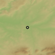 Shaded relief of the 54 km around Mengíbar, drawn from the GMTED2010 grid