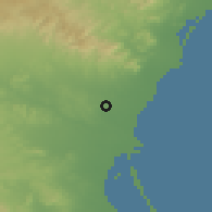 Shaded relief of the 53 km around Moncada, drawn from the GMTED2010 grid