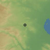 Shaded relief of the 54 km around Monserrat, drawn from the GMTED2010 grid