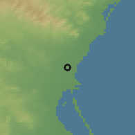 Shaded relief of the 53 km around Almàssera, drawn from the GMTED2010 grid