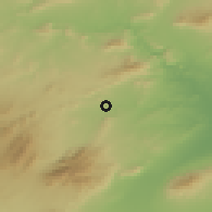 Shaded relief of the 54 km around Mula, drawn from the GMTED2010 grid
