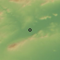 Shaded relief of the 54 km around Murcia, drawn from the GMTED2010 grid