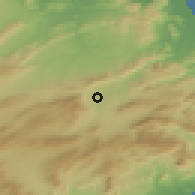 Shaded relief of the 54 km around Muro del Alcoy, drawn from the GMTED2010 grid