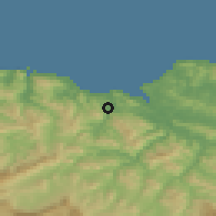 Shaded relief of the 52 km around Muskiz, drawn from the GMTED2010 grid