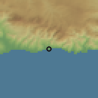 Shaded relief of the 54 km around Nerja, drawn from the GMTED2010 grid