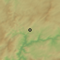 Shaded relief of the 52 km around O Carballiño, drawn from the GMTED2010 grid