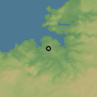 Shaded relief of the 52 km around Oleiros, drawn from the GMTED2010 grid