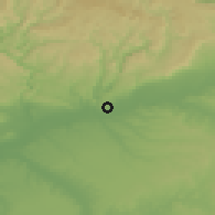 Shaded relief of the 54 km around Almodóvar del Río, drawn from the GMTED2010 grid