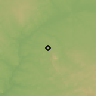 Shaded relief of the 54 km around Olivenza, drawn from the GMTED2010 grid