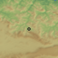 Shaded relief of the 52 km around Oñati, drawn from the GMTED2010 grid