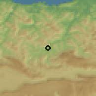 Shaded relief of the 52 km around Ordizia, drawn from the GMTED2010 grid