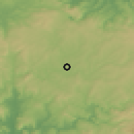 Shaded relief of the 52 km around Oroso, drawn from the GMTED2010 grid