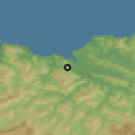 Shaded relief of the 52 km around Ortuella, drawn from the GMTED2010 grid