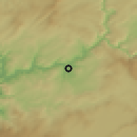 Shaded relief of the 52 km around Ourense, drawn from the GMTED2010 grid