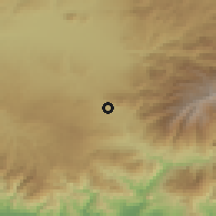 Shaded relief of the 54 km around Padul, drawn from the GMTED2010 grid