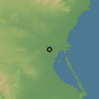 Shaded relief of the 53 km around Paiporta, drawn from the GMTED2010 grid