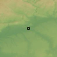 Shaded relief of the 54 km around Palma del Río, drawn from the GMTED2010 grid
