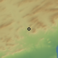 Shaded relief of the 54 km around Petrer, drawn from the GMTED2010 grid