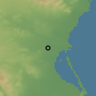 Shaded relief of the 53 km around Picanya, drawn from the GMTED2010 grid