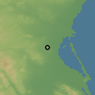 Shaded relief of the 54 km around Picassent, drawn from the GMTED2010 grid