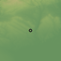Shaded relief of the 54 km around Pilas, drawn from the GMTED2010 grid